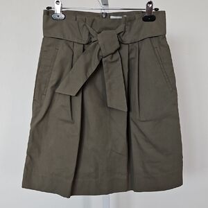 H&M Khaki A-Line Skirt with Bow